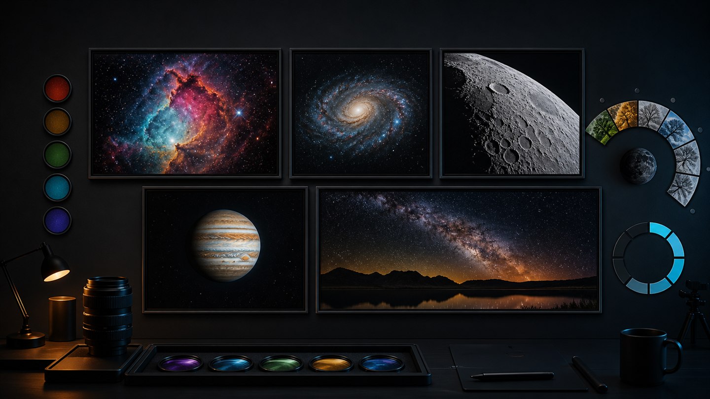 Astrofotoğraf hedefleri, filtre planı ve sezon takibi çalışma alanı